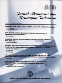 Jurnal Akuntansi dan Keuangan Indonesia Vol.6 No.2 Desember 2009
