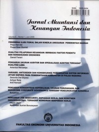 Jurnal Akuntansi dan Keuangan Indonesia Vol.4 No.1 Juni 2007