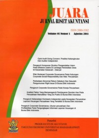 JUARA : Jurnal Riset Akuntansi Vol.07 no.02 September 2017