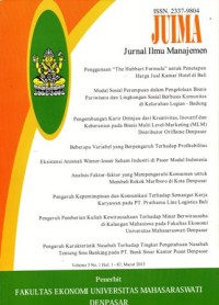 JUIMA : Jurnal Ilmu Manajemen Vol.7 No.7 Maret 2017