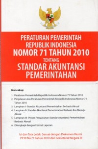 Peraturan Pemerintah Republik Indonesia Nomor 71 Tahun 2010 Tentang Standar Akuntansi Pemerintahan