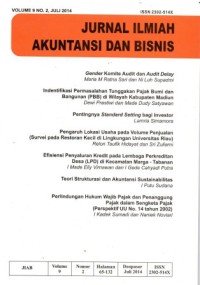 Jurnal Ilmiah Akuntansi dan Bisnis Vol.9 No.2 Juli 2014